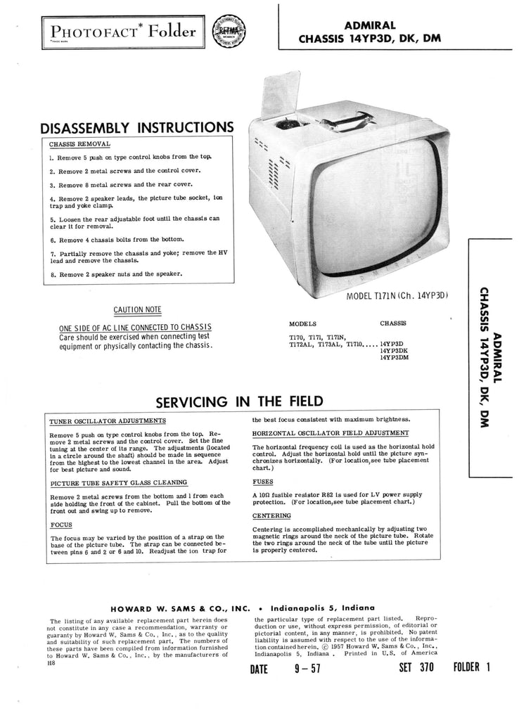 Admiral Ultimate Vintage Radio TV Repair Service manual Schematics on