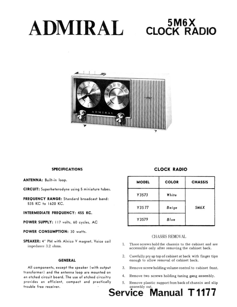 Admiral Ultimate Vintage Radio TV Repair Service manual Schematics on